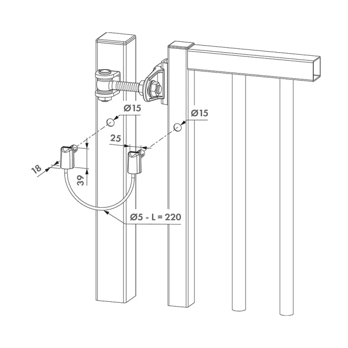 Câble inox anti-chute portail B-SAFE 500 kg | Majalo