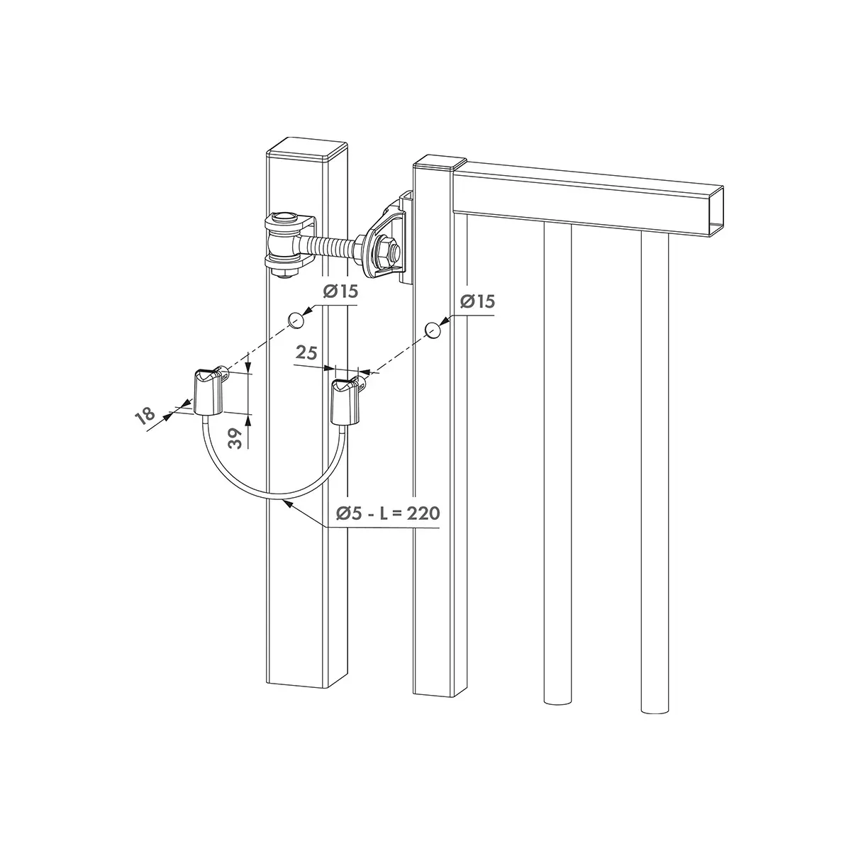 Câble inox anti-chute portail B-SAFE 500 kg | Majalo