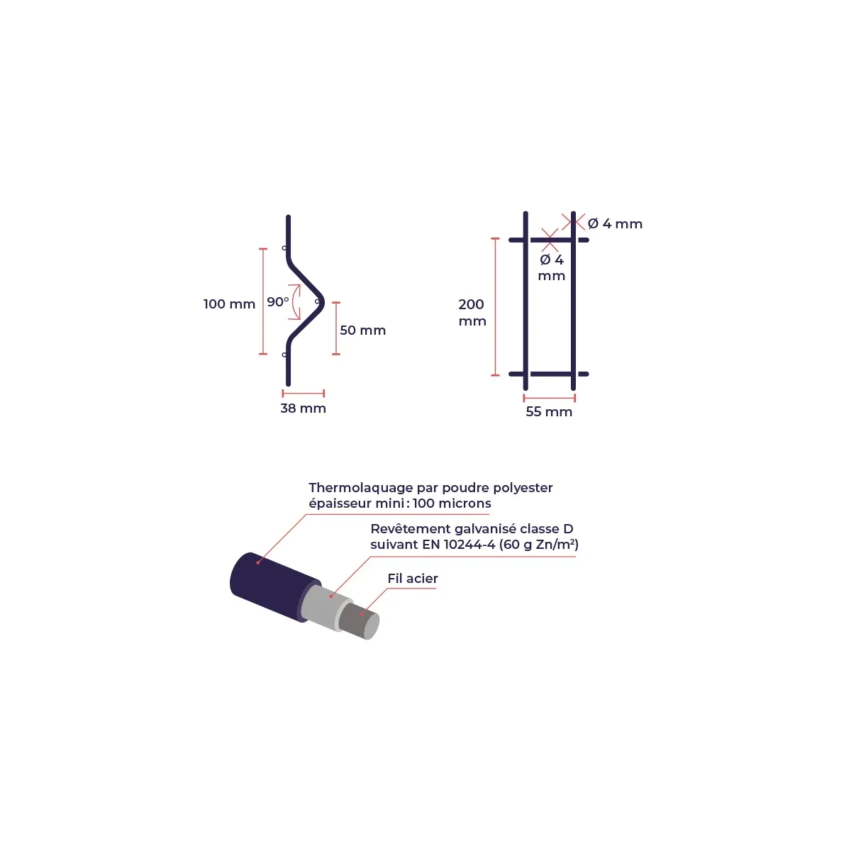 Panneau rigide PRIMO 4/4 mm - longueur 2,00 m