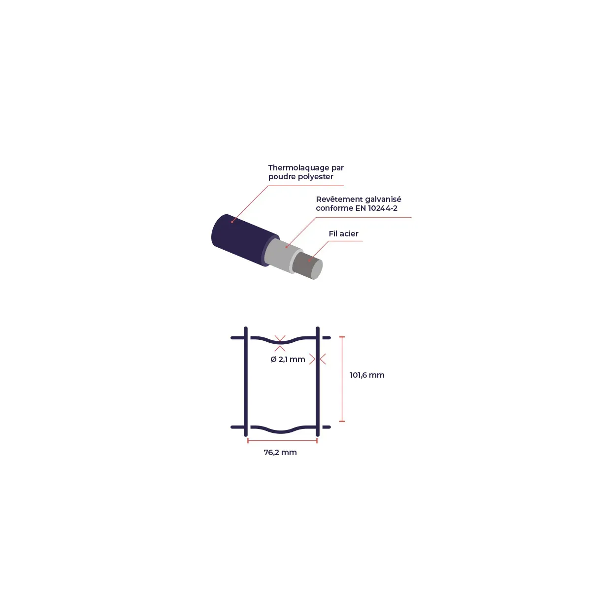 Grillage soudé PRIMO maille 100x75 mm - fil Ø2,1 mm
