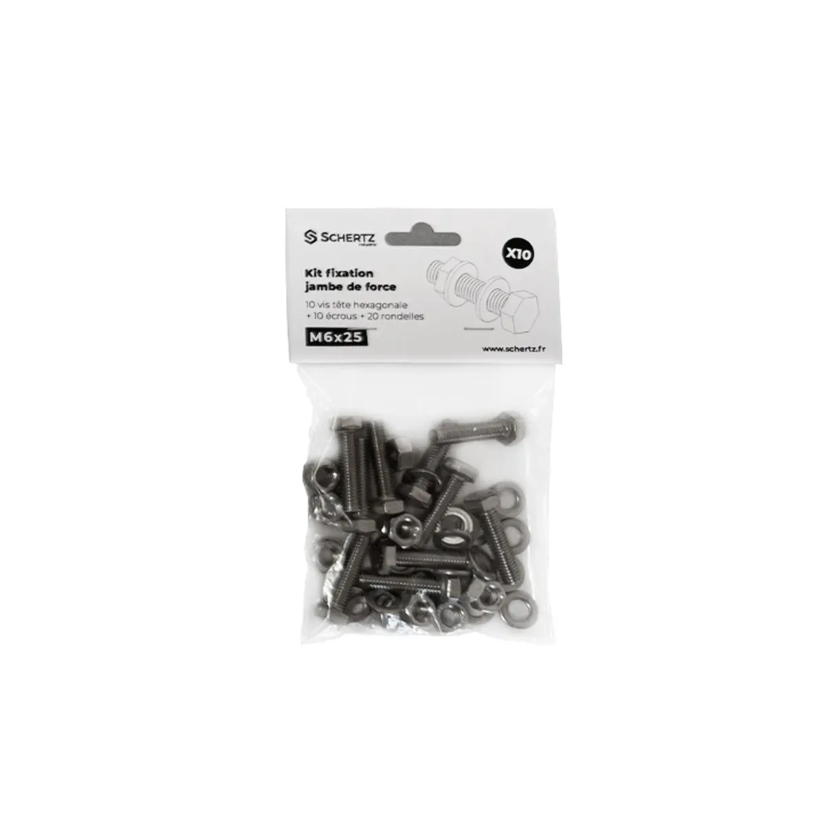 Fixation pour jambe de force - sachet de 10 pièces